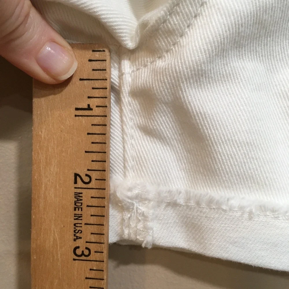 Old Navy Raw Hem Cuffed Denim Shorts Girls 14 White Casual Coastal Vacation NEW